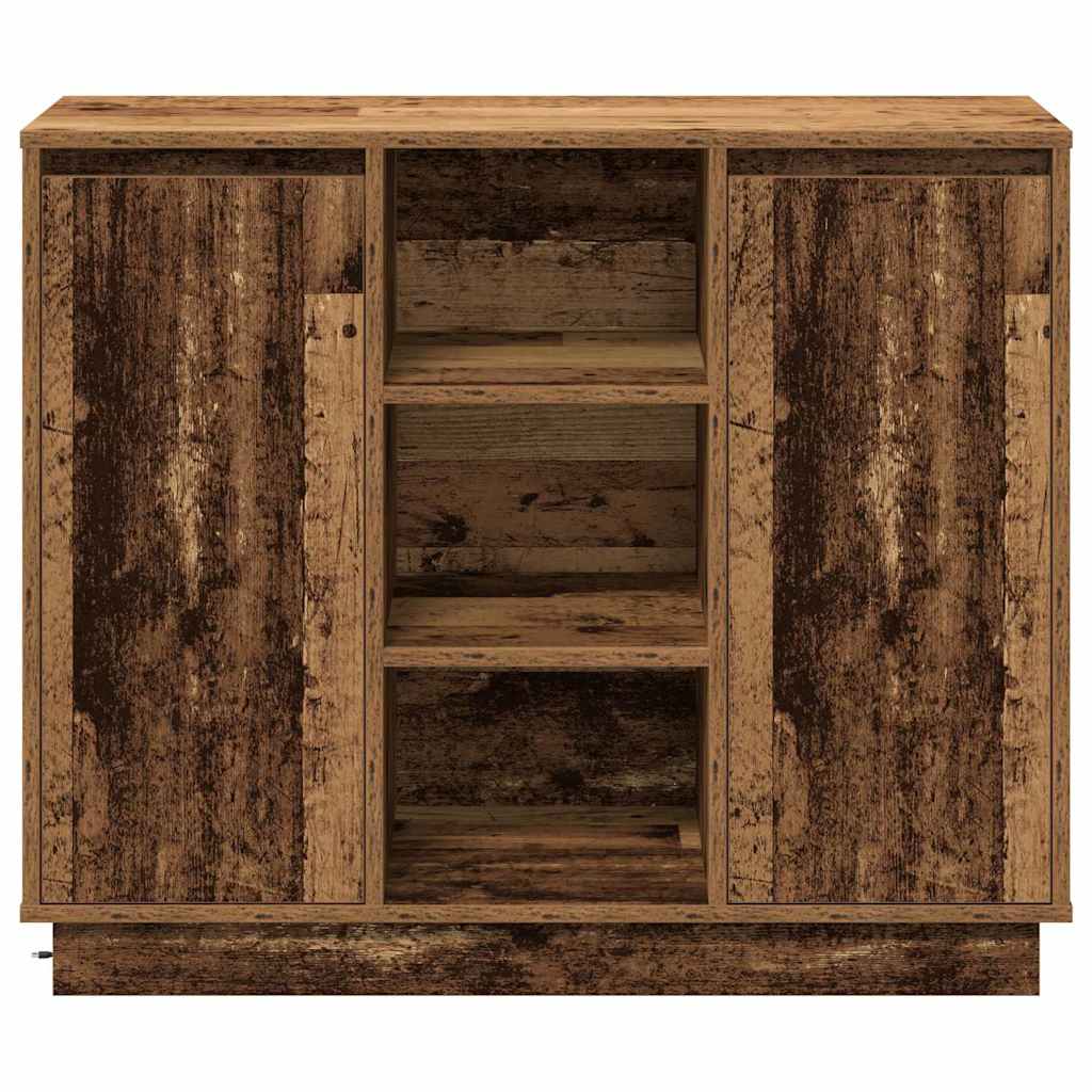 LED Sideboard Old Wood 90 x 32 x 75 cm Engineered Wood