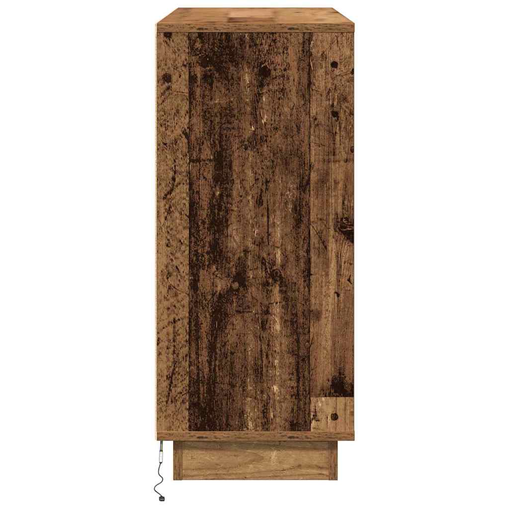 LED Sideboard Old Wood 90 x 32 x 75 cm Engineered Wood