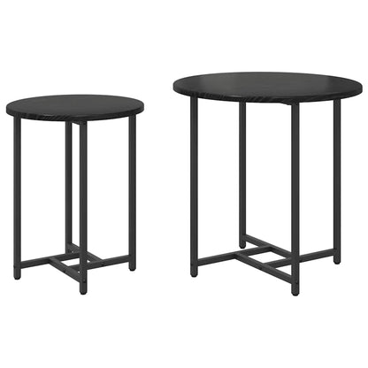 Side Table Set 2 pcs Black Oak