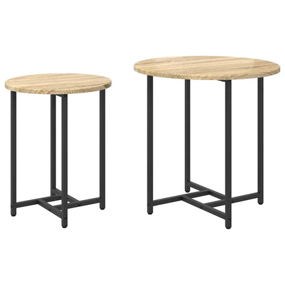 Side Table Set 2 pcs Sonoma Oak and Black