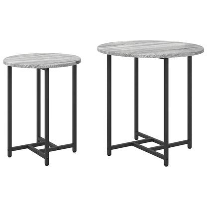 Side Table Set 2 pcs Grey Sonoma and Black