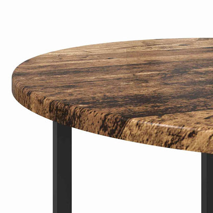 Side Table Set 2 pcs Old Wood and Black