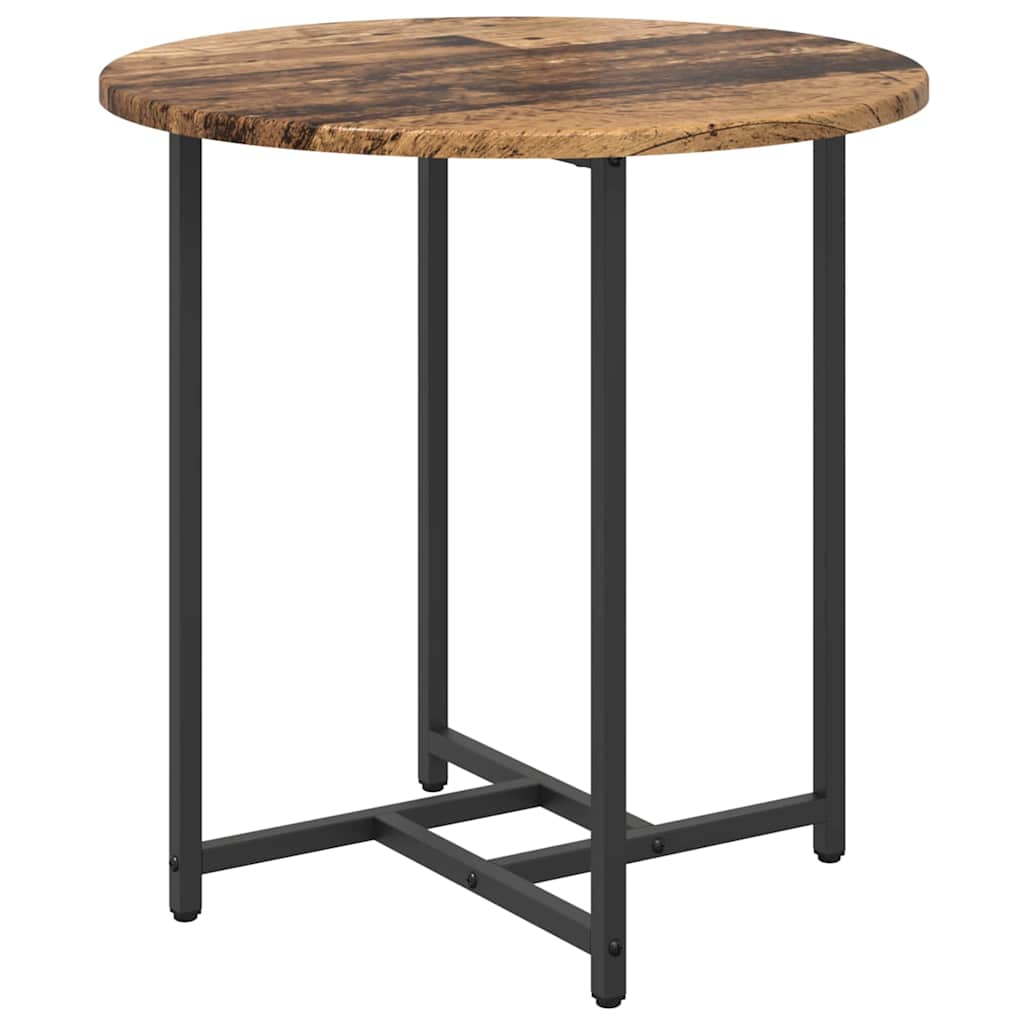 Side Table Set 2 pcs Old Wood and Black