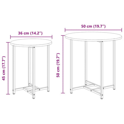 Side Table Set 2 pcs Artisan Oak and Black