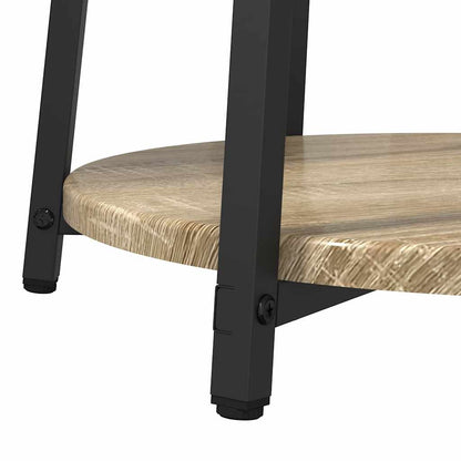 Side Table Set with Shelf 2 pcs Sonoma Oak and Black