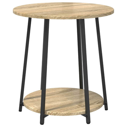 Side Table Set with Shelf 2 pcs Sonoma Oak and Black