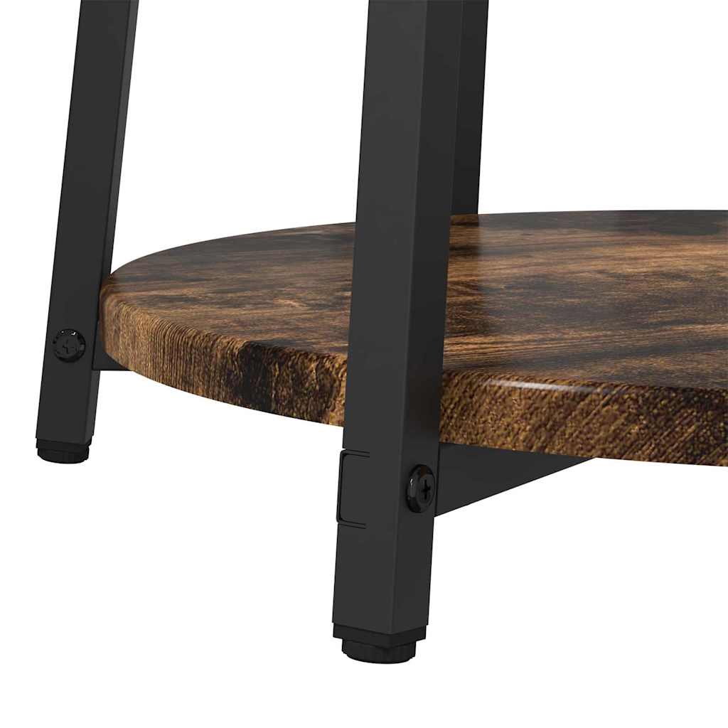 Side Table Set with Shelf 2 pcs Smoked Oak and Black