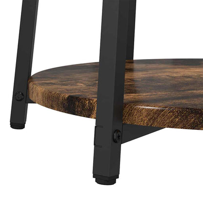 Side Table Set with Shelf 2 pcs Smoked Oak and Black