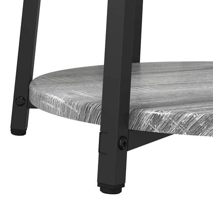 Side Table Set with Shelf 2 pcs Grey Sonoma and Black
