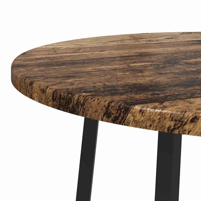 Side Table Set with Shelf 2 pcs Old Wood and Black