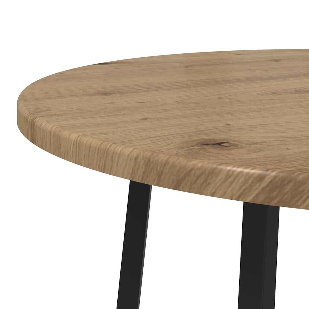 Side Table Set with Shelf 2 pcs Artisan Oak and Black