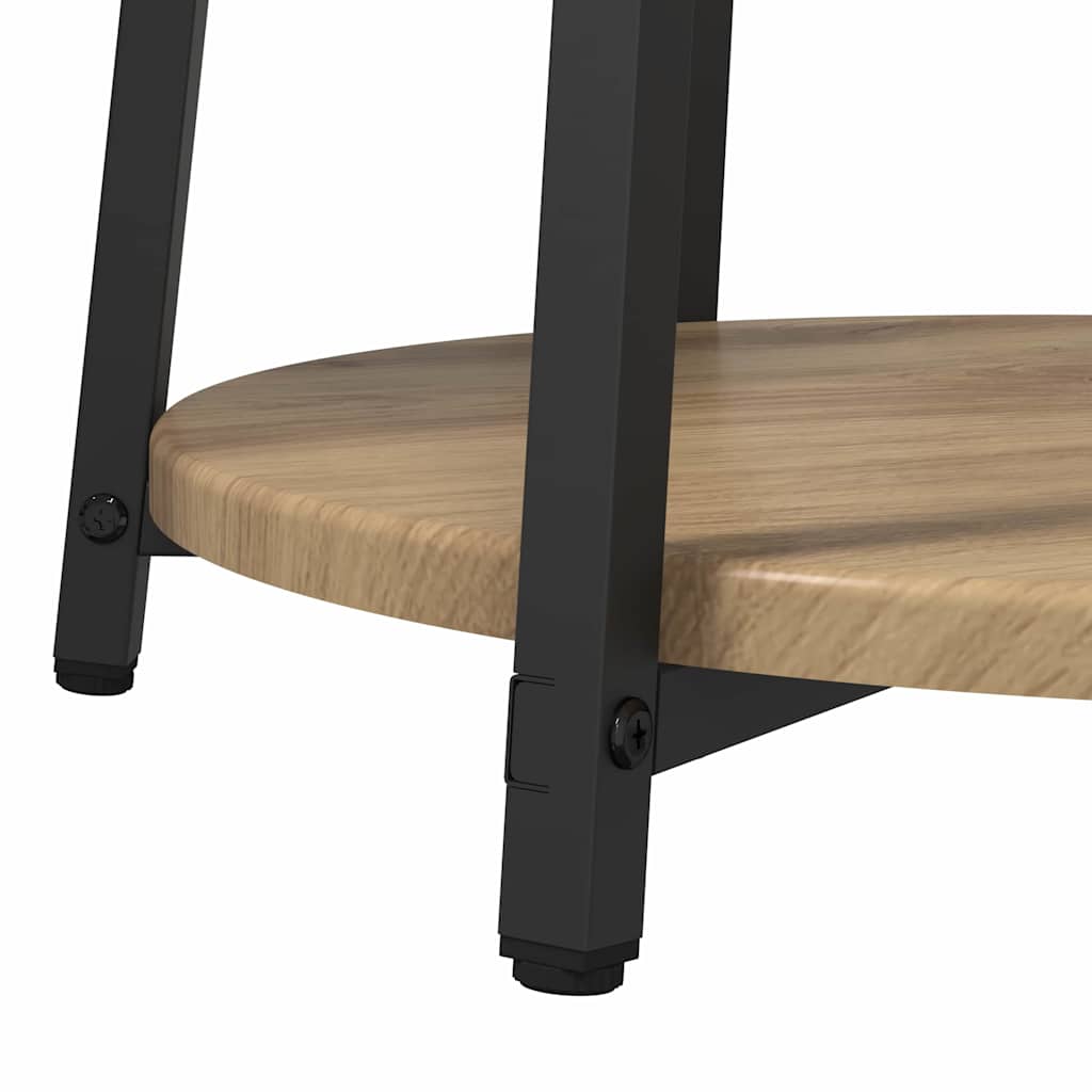 Side Table Set with Shelf 2 pcs Artisan Oak and Black