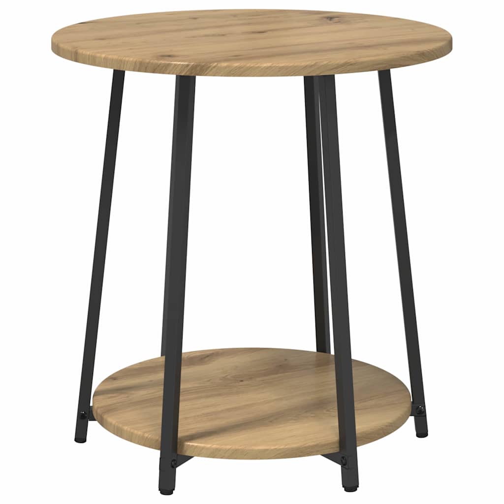 Side Table Set with Shelf 2 pcs Artisan Oak and Black