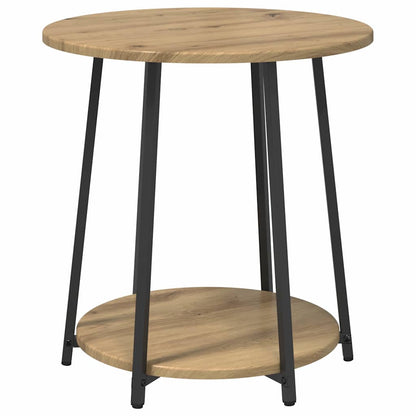 Side Table Set with Shelf 2 pcs Artisan Oak and Black