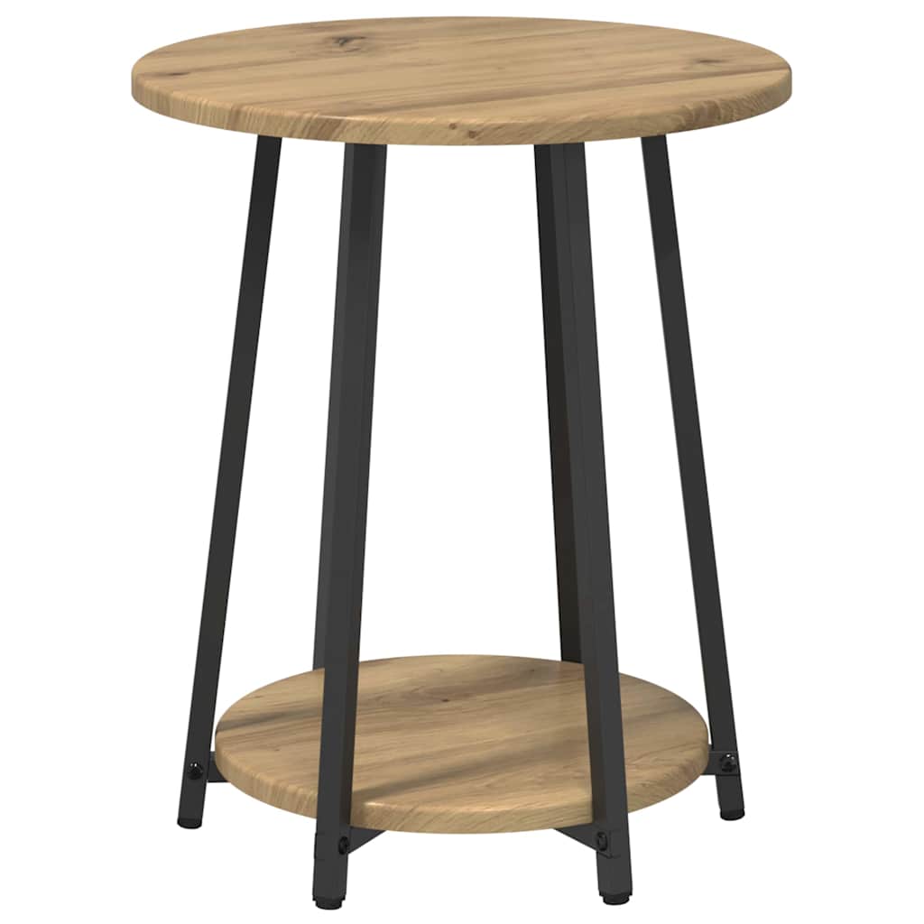 Side Table Set with Shelf 2 pcs Artisan Oak and Black