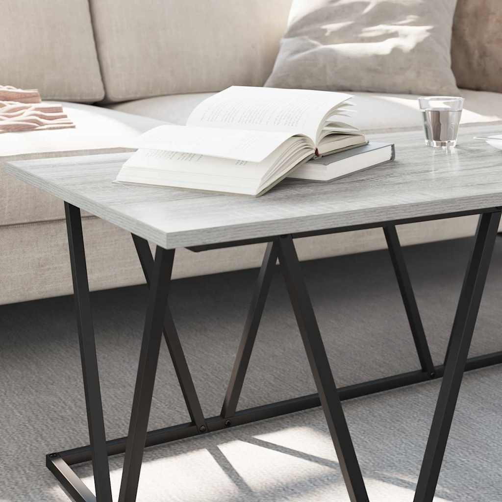 Coffee Table Grey 100 x 50 x 40 cm Engineered Wood and Metal