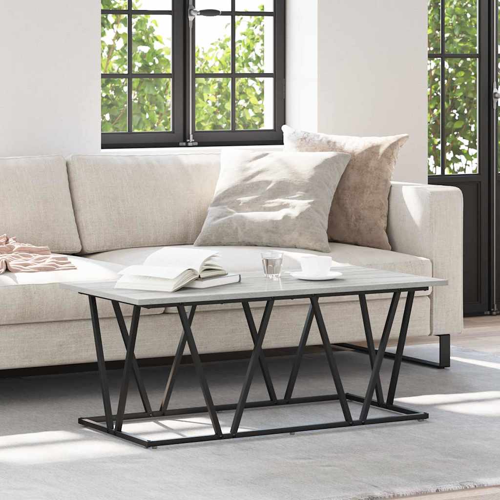 Coffee Table Grey 100 x 50 x 40 cm Engineered Wood and Metal