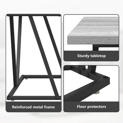 Coffee Table Grey 100 x 50 x 40 cm Engineered Wood and Metal