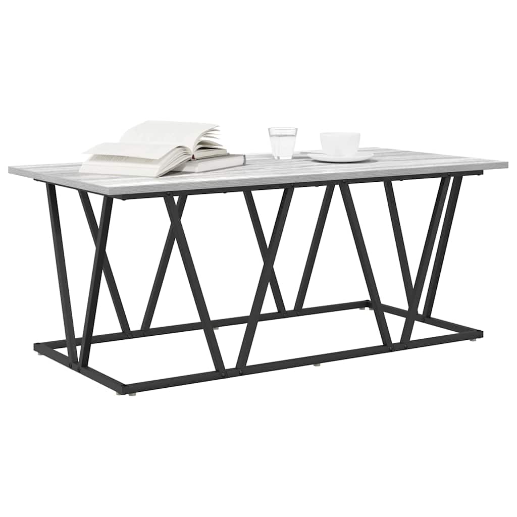 Coffee Table Grey 100 x 50 x 40 cm Engineered Wood and Metal
