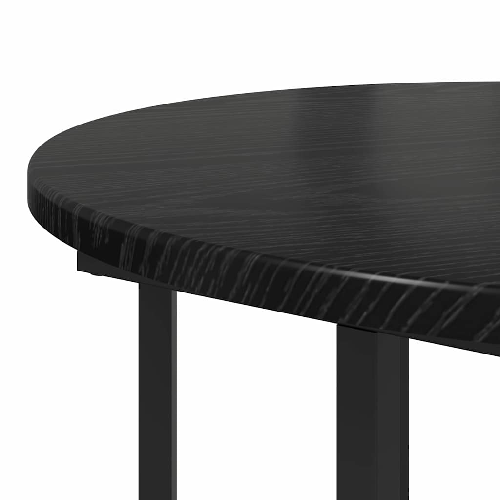 Side Table Set with Shelf 2 pcs Black Oak