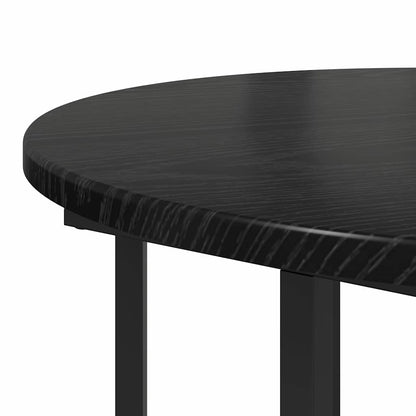 Side Table Set with Shelf 2 pcs Black Oak