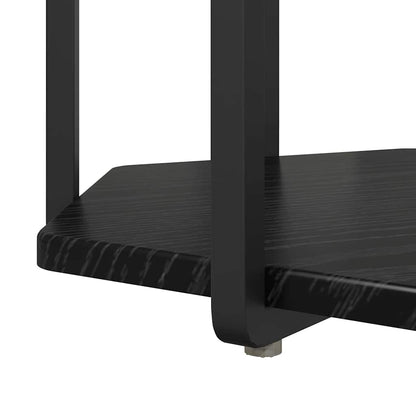 Side Table Set with Shelf 2 pcs Black Oak