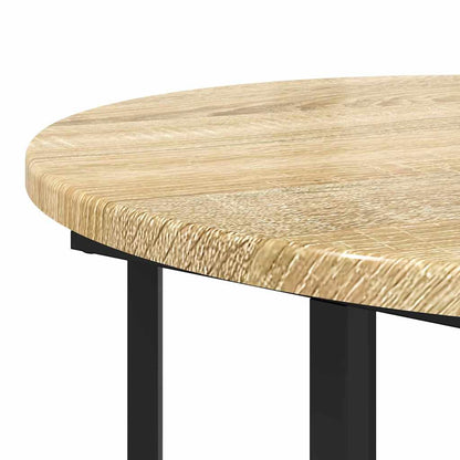 Side Table Set with Shelf 2 pcs Brown