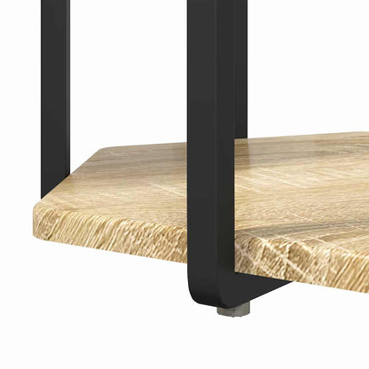 Side Table Set with Shelf 2 pcs Brown