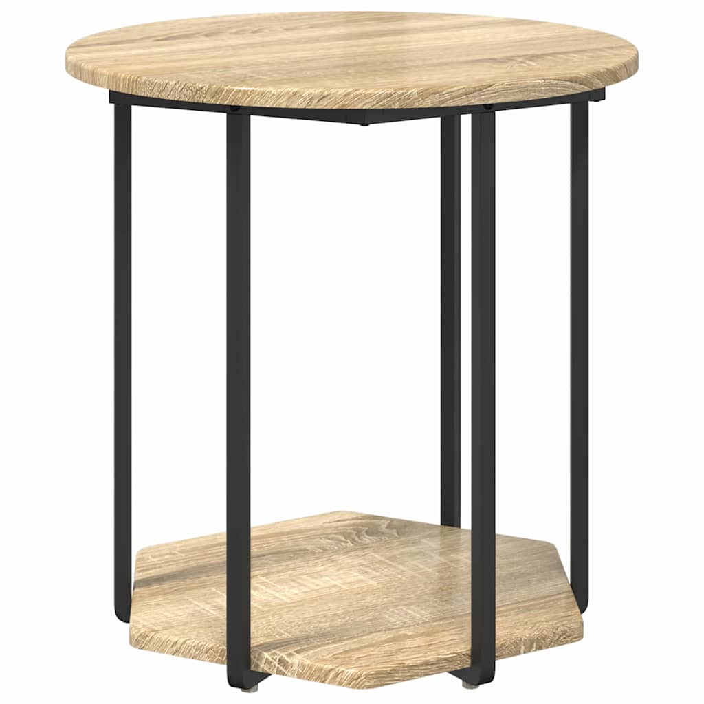 Side Table Set with Shelf 2 pcs Brown
