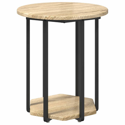 Side Table Set with Shelf 2 pcs Brown