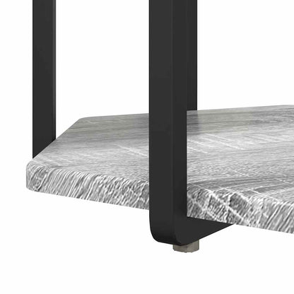 Side Table Set with Shelf 2 pcs Grey