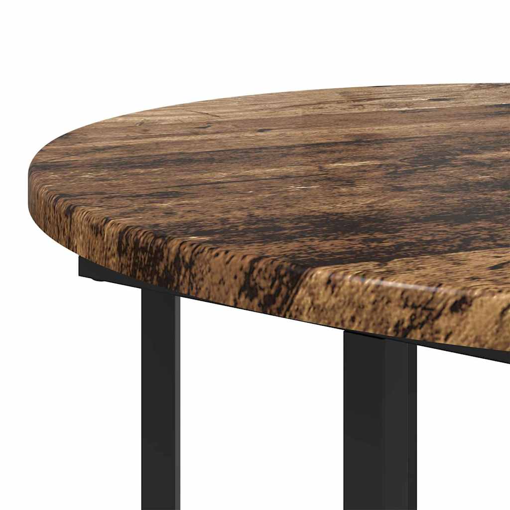 Side Table Set with Shelf 2 pcs Brown