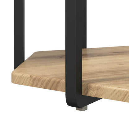 Side Table Set with Shelf 2 pcs Brown