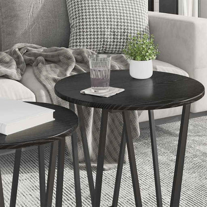 Side Table Set 2 pcs Black Oak