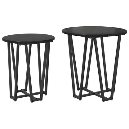Side Table Set 2 pcs Black Oak