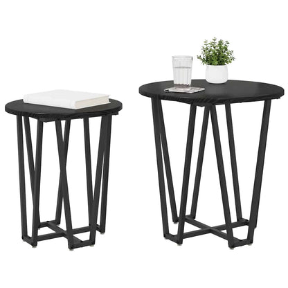 Side Table Set 2 pcs Black Oak