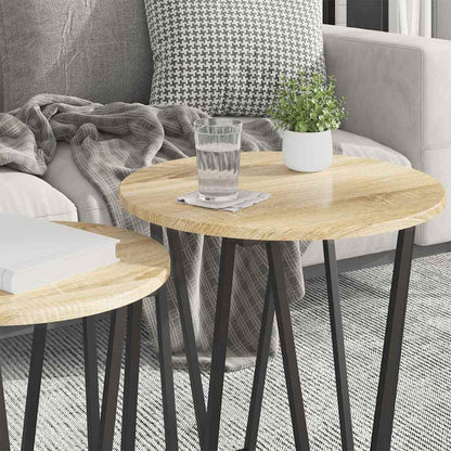 Side Table Set 2 pcs Sonoma Oak and Black