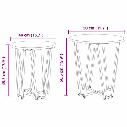 Side Table Set 2 pcs Sonoma Oak and Black