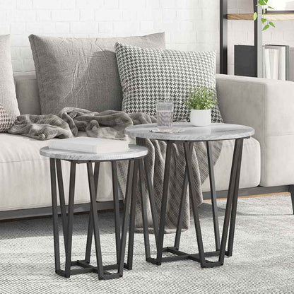 Side Table Set 2 pcs Grey Sonoma and Black