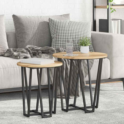 Side Table Set 2 pcs Artisan Oak and Black