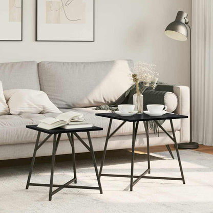 Side Table Set 2 pcs Black Oak