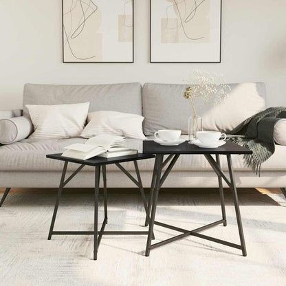 Side Table Set 2 pcs Black Oak