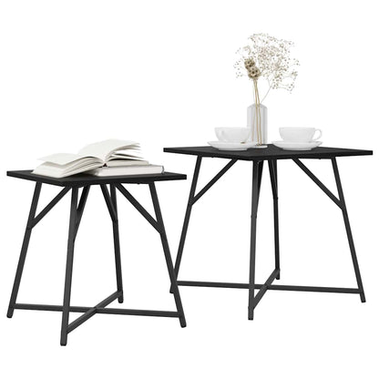 Side Table Set 2 pcs Black Oak