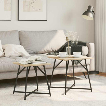 Side Table Set 2 pcs Sonoma Oak and Black