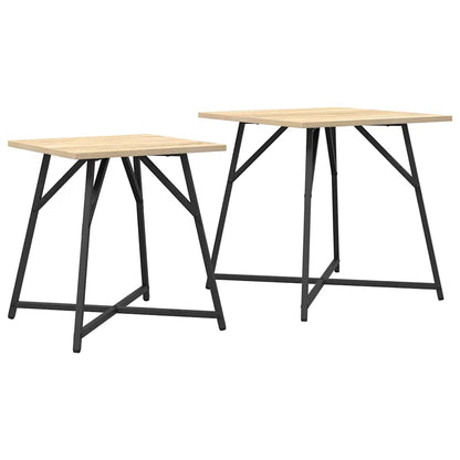 Side Table Set 2 pcs Sonoma Oak and Black