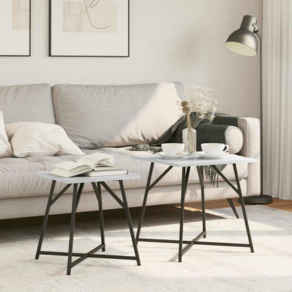 Side Table Set 2 pcs Grey Sonoma and Black