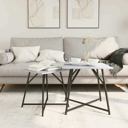 Side Table Set 2 pcs Grey Sonoma and Black