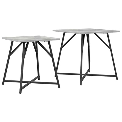 Side Table Set 2 pcs Grey Sonoma and Black