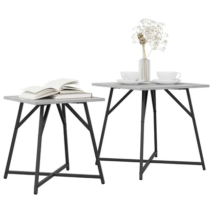 Side Table Set 2 pcs Grey Sonoma and Black