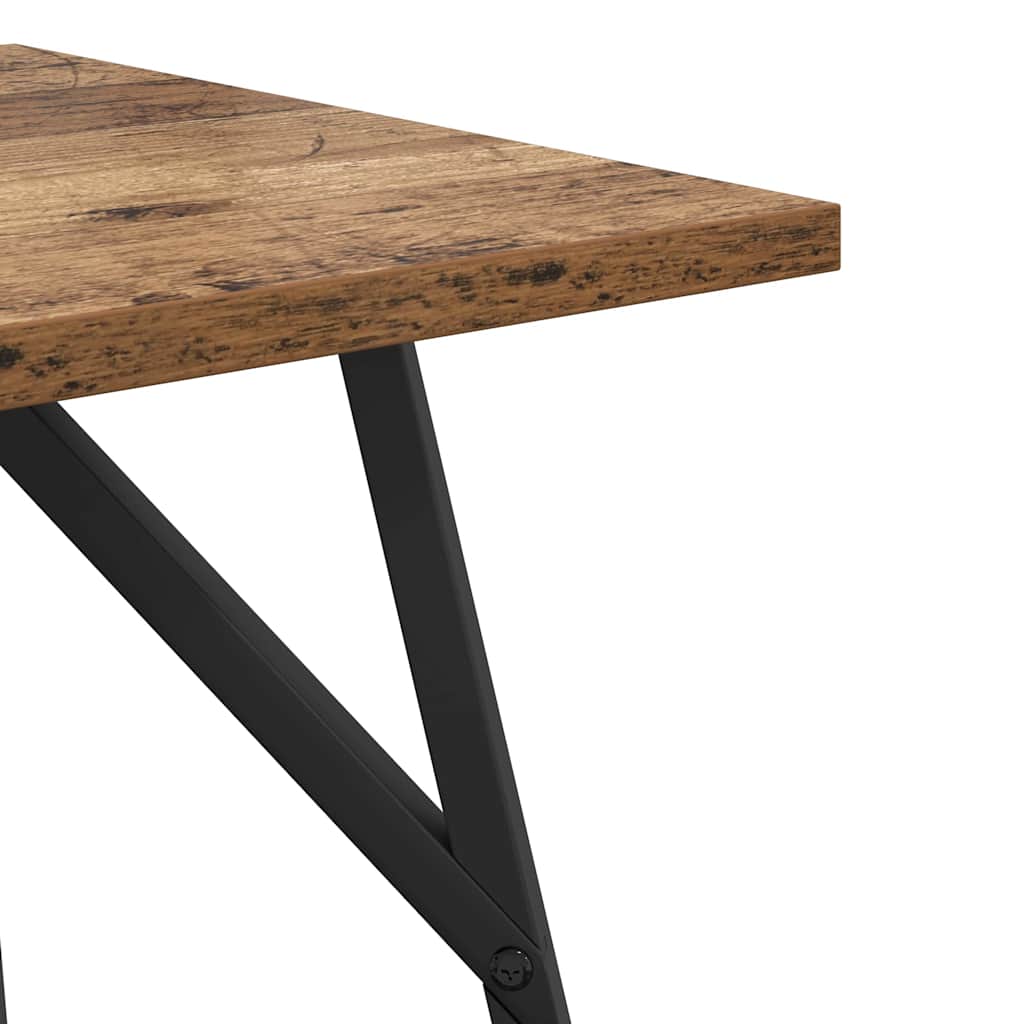 Side Table Set 2 pcs Old Wood and Black